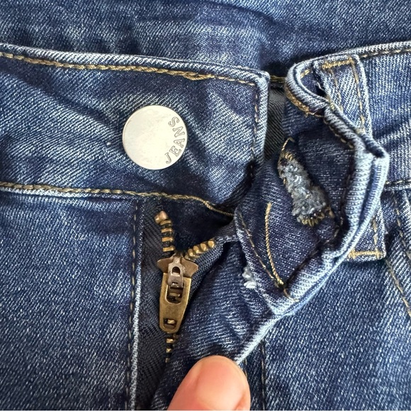 Women’s Distressed High Rise Flare Leg Stretch Denim Jeans - Picture 6 of 7